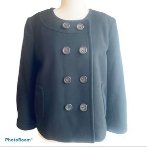 J. Crew Pippa collarless peacoat jacket